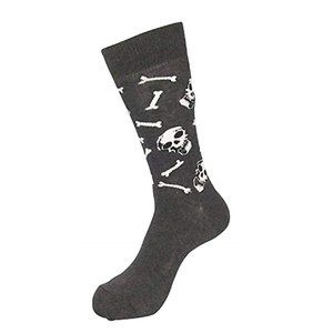 Men's 1-Pack Halloween Fun, Colorful and Cool Crew Socks (Sock Size 10-13), Grey